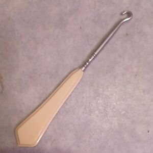 = Vintage Cream and Silver Button Shoe Boot Hook